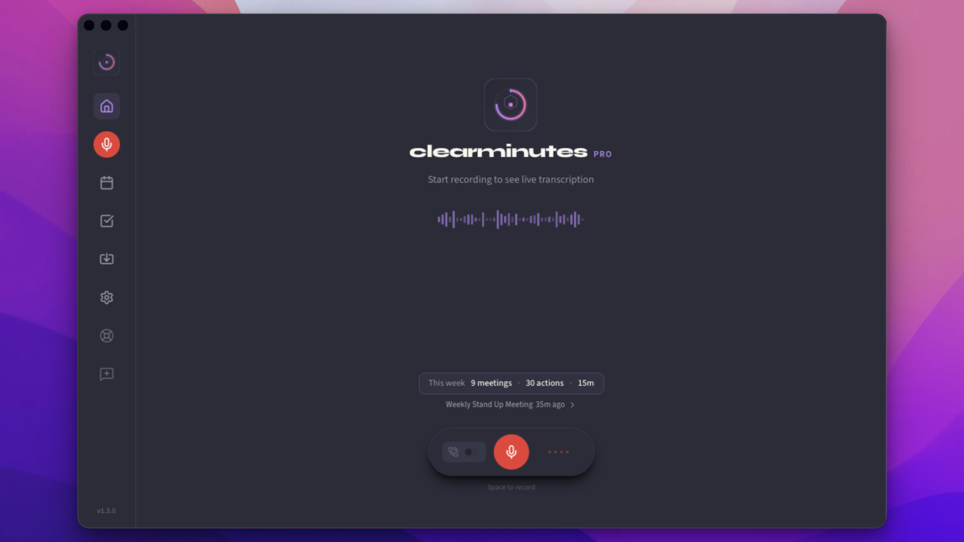 Clearminutes app screenshot